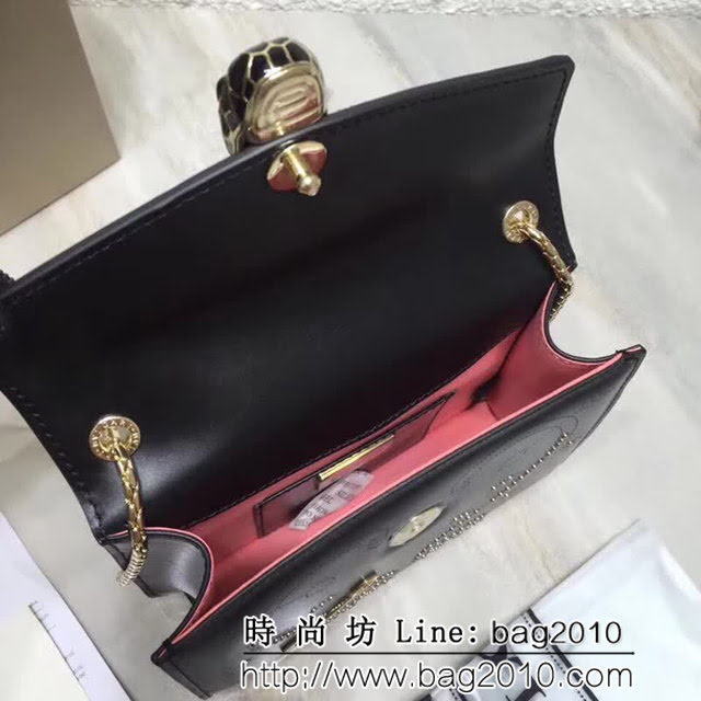 BVLGARI寶格麗 Serpenti Forever小牛皮翻蓋包 鏈條單肩斜挎包 285884 FYD1080